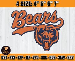 Chicago Bears Embroidery, NFL Bears Embroidery, NFL Machine Embroidery Digital, 4 sizes Machine Emb Files - 19 Wagner