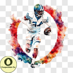 Detroit Lions Football Player Watercolor Painting PNG Design 308
