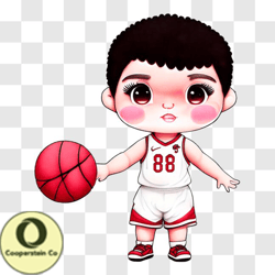 Cartoon Basketball Player with Number 8 PNG Design 91