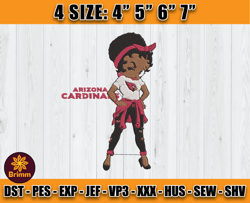 Cardinals Embroidery, Betty Boop Embroidery, NFL Machine Embroidery Digital, 4 sizes Machine Emb Files -17 -Cooperstein