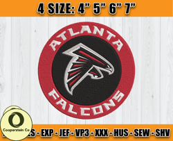 Atlanta Falcons Embroidery, NFL Falcons Embroidery, NFL Machine Embroidery Digital, 4 sizes Machine Emb Files -14-Cooper