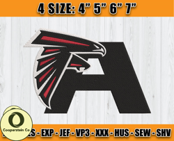 Atlanta Falcons Embroidery, NFL Falcons Embroidery, NFL Machine Embroidery Digital, 4 sizes Machine Emb Files-20-Coopers