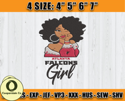Atlanta Falcons Embroidery, NFL Girls Embroidery, NFL Machine Embroidery Digital, 4 sizes Machine Emb Files -21-Cooperst