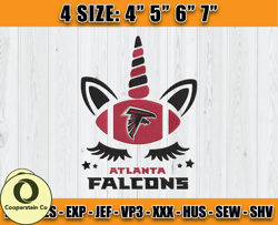 Atlanta Falcons Embroidery, Unicorn Embroidery, NFL Machine Embroidery Digital, 4 sizes Machine Emb Files -25-Cooperstei