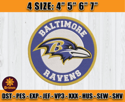 Ravens Embroidery, NFL Ravens Embroidery, NFL Machine Embroidery Digital, 4 sizes Machine Emb Files -11-Cooperstein