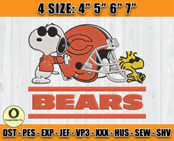 Chicago Bears Embroidery, Snoopy Embroidery, NFL Machine Embroidery Digital, 4 sizes Machine Emb Files-21 Cooperstein