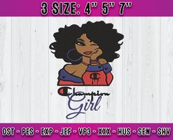 Logo Champion Girl embroidery, Champion Logo Embroidery, Embroidery Machine
