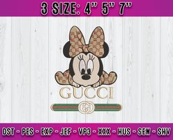 Gucci Mickey Mouse embroidery, Gucci Logo embroidery
