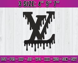 lv logo dripping embroidery, louis vuitton embroidery, applique embroidery designs