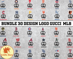Bundle 30 design logo Gucci MLB, MLB Logo, MLB Logo Team, MLB Png, MLB SVG, MLB Design 07