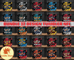 Bundle 32 Design NFL Teams, Bundle  Mario Design, NFL Logo, NFL Tumbler Bundle Png , All Teams NFL,  Design 16