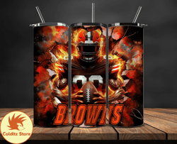 Cleveland Browns Tumbler Wrap, Crack Hole Design, Logo NFL Football, Sports Tumbler Png, Tumbler Design by ColditzStore