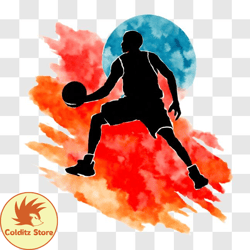 Basketball Player Jumping to Shoot the Ball PNG Design 53