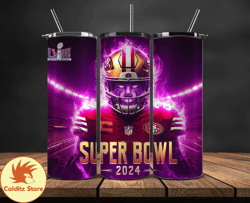 San Francisco 49ers Super Bowl Tumbler Png, Super Bowl 2024 Tumbler Wrap 48