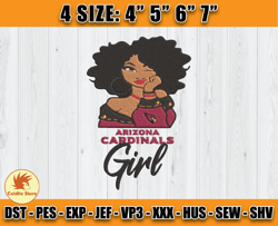 Cardinals Embroidery, NFL Girls Embroidery, NFL Machine Embroidery Digital, 4 sizes Machine Emb Files -12 -Colditz