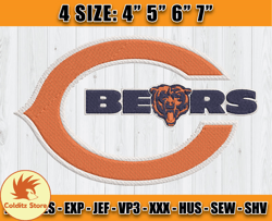 Chicago Bears Embroidery, NFL Chicago Bears Embroidery, NFL Machine Embroidery Digital, 4 sizes Machine Emb Files - 02 C