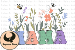Mama with Flower Retro SublimationDesign 06