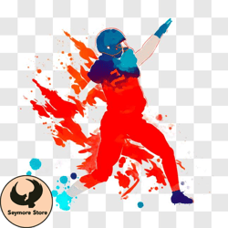Energetic Football Player Ready to Play PNG Design 287