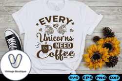 Every Unicorns Need Coffee Free Svg Design 07