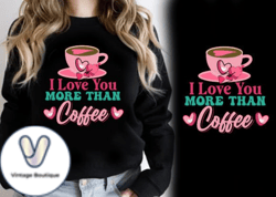 I Love More Coffee Pink Gnomes Valentine Design 73
