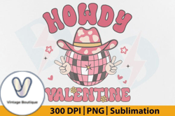 Howdy Valentine PNG Groovy Disco Ball Design 108