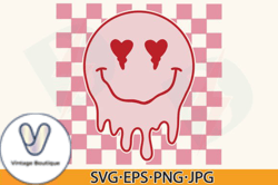 Retro Valentine Checkered Melted Face Design 107