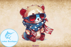 Patriotic Fox Clipart 4th of July Design 06