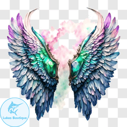 Colorful Angel Wings for Decorative and Symbolic Purposes PNG Design 249