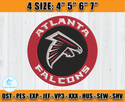 Atlanta Falcons Embroidery, NFL Falcons Embroidery, NFL Machine Embroidery Digital, 4 sizes Machine Emb Files -14-Lukas