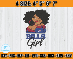 Buffalo Bills Embroidery, Betty Boop Embroidery, NFL Machine Embroidery Digital, 4 sizes Machine Emb Files -06