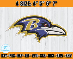 Ravens Embroidery, NFL Ravens Embroidery, NFL Machine Embroidery Digital, 4 sizes Machine Emb Files -21-Lukas