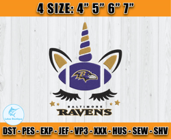 Ravens Embroidery, Unicorn Embroidery, NFL Machine Embroidery Digital, 4 sizes Machine Emb Files -23-Lukas