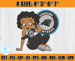Panthers Embroidery, Betty Boop Embroidery, NFL Machine Embroidery Digital, 4 sizes Machine Emb Files -27 Lukas