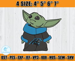 Panthers Embroidery, Baby Yoda Embroidery, NFL Machine Embroidery Digital, 4 sizes Machine Emb Files -28 Lukas