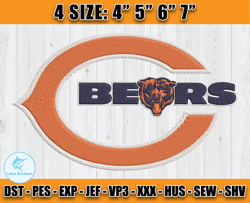Chicago Bears Embroidery, NFL Bears Embroidery, NFL Machine Embroidery Digital, 4 sizes Machine Emb Files - 02 Lukas