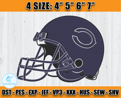Chicago Bears Embroidery, NFL Bears Embroidery, NFL Machine Embroidery Digital, 4 sizes Machine Emb Files - 03 Lukas