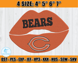 Chicago Bears Embroidery, NFL Girls Embroidery, NFL Machine Embroidery Digital, 4 sizes Machine Emb Files -12 Lukas