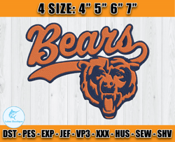 Chicago Bears Embroidery, NFL Bears Embroidery, NFL Machine Embroidery Digital, 4 sizes Machine Emb Files - 19 Lukas