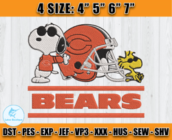 Chicago Bears Embroidery, Snoopy Embroidery, NFL Machine Embroidery Digital, 4 sizes Machine Emb Files-21 Lukas