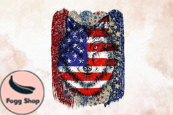 Wolf American Flag USA Design 01