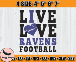 Ravens Embroidery, NFL Ravens Embroidery, NFL Machine Embroidery Digital, 4 sizes Machine Emb Files -16