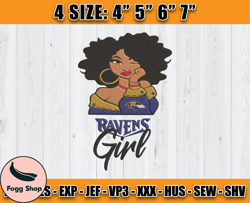 Ravens Embroidery, Betty Boop Embroidery, NFL Machine Embroidery Digital, 4 sizes Machine Emb Files -17