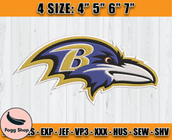 Ravens Embroidery, NFL Ravens Embroidery, NFL Machine Embroidery Digital, 4 sizes Machine Emb Files -21