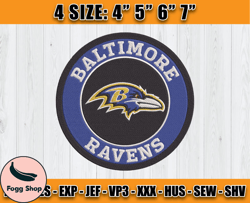 Ravens Embroidery, NFL Ravens Embroidery, NFL Machine Embroidery Digital, 4 sizes Machine Emb Files -25
