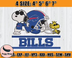 Buffalo Bills Embroidery, Snoopy Embroidery, NFL Machine Embroidery Digital, 4 sizes Machine Emb Files-01-Fogg