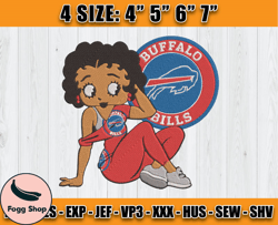 Buffalo Bills Embroidery, Betty Boop Embroidery, NFL Machine Embroidery Digital, 4 sizes Machine Emb Files -07-Fogg