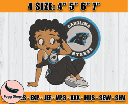 Panthers Embroidery, Betty Boop Embroidery, NFL Machine Embroidery Digital, 4 sizes Machine Emb Files -27 Colditz