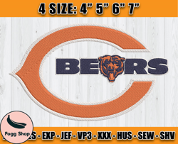 Chicago Bears Embroidery, NFL Chicago Bears Embroidery, NFL Machine Embroidery Digital, 4 sizes Machine Emb Files - 02 C