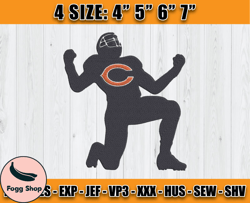 Chicago Bears Embroidery, NFL Chicago Bears Embroidery, NFL Machine Embroidery Digital, 4 sizes Machine Emb Files - 15 C