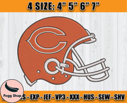 Chicago Bears Embroidery, NFL Chicago Bears Embroidery, NFL Machine Embroidery Digital, 4 sizes Machine Emb Files - 16 C